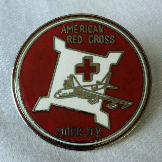 American Red Cross Pin Rome York Ny Chapter Airplane Vest Lapel Pin