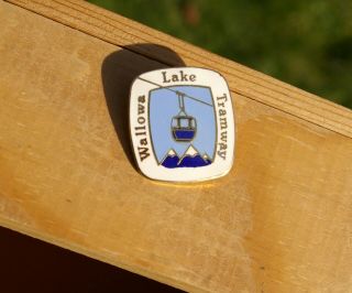 Wallowa Lake Tramway Gondola Gold Tone Metal & Enamel Lapel Pin Pinback