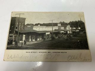 Vintage Windsor Missouri Photo Postcard 1900 One Cent Stamp Parsons Kansas