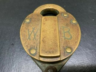 Vintage Wilson Bohannan " Wb " Brass Padlock,  Brooklyn Ny 115