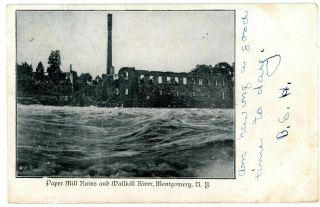 Montgomery Ny - Paper Mill Ruins On Wallkill River - Postcard Orange County