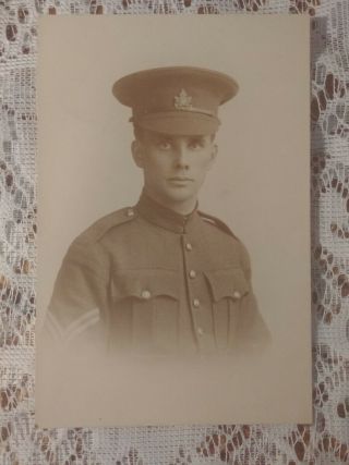 Antique Sepia Photo Of Canadian Soldier In Folder