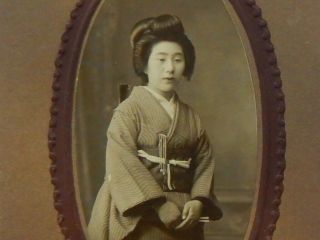 Two Vintage Japanese Cabinet Card Photos