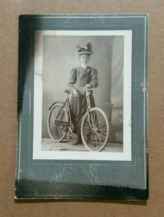 Victorian Lady With Bicycle,  Bridgehampton,  Long Island,  N.  Y. ,  Cabinet Photo,  1899