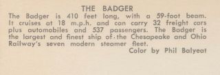 SHIP THE BADGER Passenger Railroad Car Ferry in the Chessie C & O Days 1960s 3