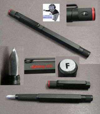 Rotring 600 Black Fountain Pen With F Nib