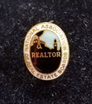 Realtor Pin National Association Of Real Estate Boards - Enameled Oval Lapel Pin