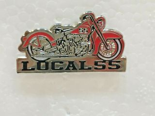 Machinist Local Union 55 Pin Back (motorcycle) 1.  25 " Wide