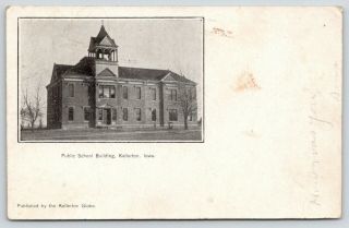 Kellerton Iowa Fat Belltower On The Roof Of An Old Public School Winter B&w 1906