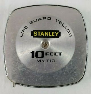 Vintage Stanley Myt10 Life Guard Yellow 10 Foot Pocket Size Slim Tape Measure
