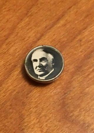 1920 Warren G Harding Republican Presidential Campaign 1/2 " Photo Lapel Button