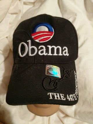 Embroidered Black Obama " The 44th President " Baseball Style Hat Cap