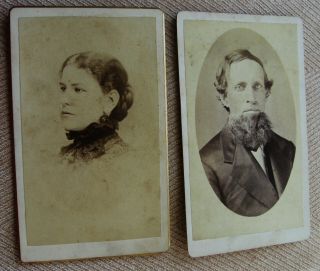 2 Antique Cdv Photos Portraits Of A Lovely Southern Couple Abingdon Virginia