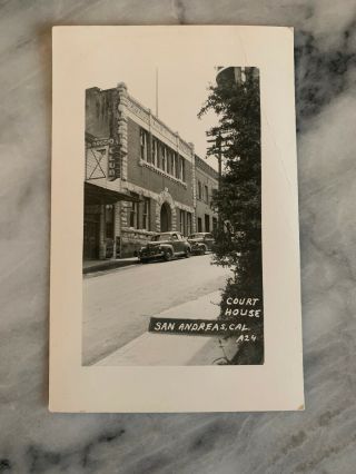 Vintage Rppc Courthouse San Andreas California Real Photo Postcard Night Club