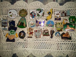 25 Asst.  Lions Club Pins & Tack Pins - All In Great Shape - Maine - Bronx - Montreal - Ge