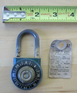 Vintage E.  T.  Fraim Combination Lock
