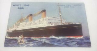 Vintage Boat Ship White Star Line Rms Homeric Postcard Old Card Pc Titanic Line