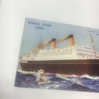 Vintage Boat Ship White Star Line RMS Homeric Postcard Old Card PC Titanic Line 3