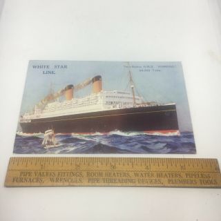 Vintage Boat Ship White Star Line RMS Homeric Postcard Old Card PC Titanic Line 5