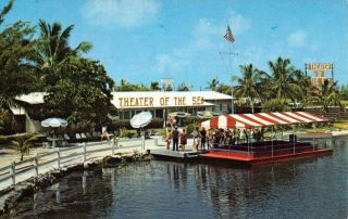 Islamorada Florida Theater Of The Sea Waterfront Vintage Postcard K86597