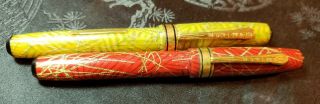 TWO VERY RARE Vintage 30 ' s Shirley Temple Fountain Pens - One Red & One Gold 3