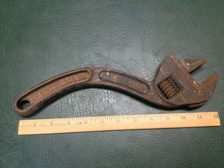 Vintage Bemis & Call 12 " 48a Curved Adjustable Wrench Springfield,  Mass