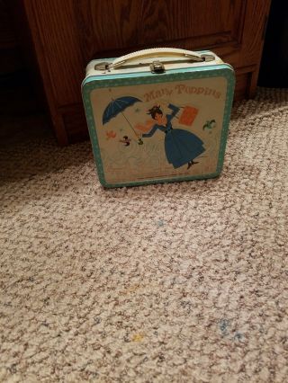 Vintage 1964 Walt Disney Mary Poppins Metal Lunch Box By Aladdin