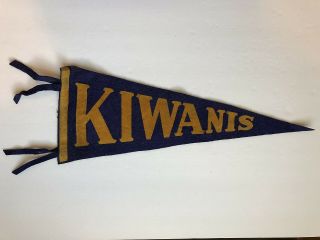 Kiwanis - 1940/50s Vacation/travel/destination Souvenir Pennant /banner