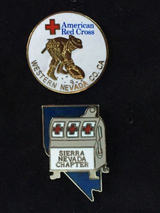 American Red Cross Pins - - Western And Sierra Nevada - - Slots And Gold Panning