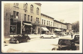 Rppc,  Enosburg Falls,  Vermont,  Street Scene,  Coca Cola Sign,  1940 