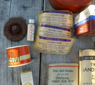 VINTAGE 1930 ' S BOY SCOUTS OF AMERICA SCOUT FIRST AID KIT w/ CONTENTS 4