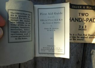 VINTAGE 1930 ' S BOY SCOUTS OF AMERICA SCOUT FIRST AID KIT w/ CONTENTS 7