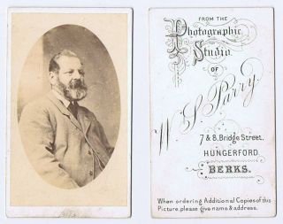 Cdv Victorian Gentleman Carte De Visite Photograph By Parry Of Hungerford