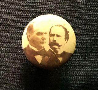 Mckinley And Hobart Jugate Lapel Stud Type Button From 1896 Presidential Campaig
