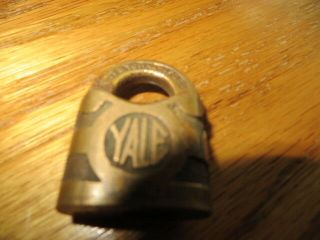 Old Vtg Collectible Brass Yale & Towne Padlock Lock Usa No Key 1 " X 1 1/4 "