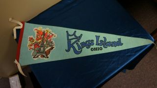Vintage Kings Island Pennant Blue 8.  5 X 26 Inches