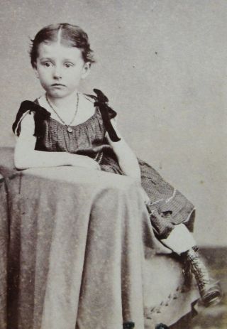 Antique Civil War Era Cdv Photo Of A Girl Mae Gidley Poughkeepsie Ny