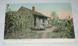 Antique Postcard Black Americana Tuck Way Down Yonder In The Cornfield