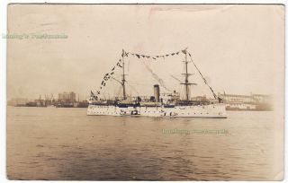 Coast Guard Cutter Itasca Boston Harbor Massachusetts - 1912 Photo Postcard