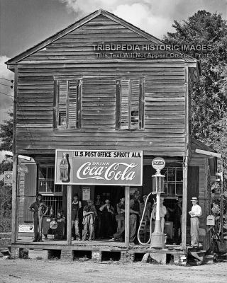 1936 Vintage Alabama Storefront Photo - Coca - Cola - Old Gas Station Post Office