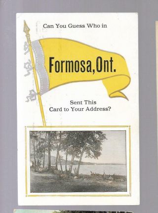 Pk34853:postcard - Vintage Pennant Greetings From Formosa,  Ontario