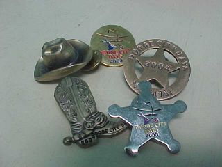 5 Dodge City Days Pins 2002,  2003,  2004,  2006 - 2007