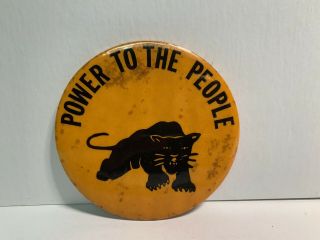 Large 3 " Power To The People Black Panther Party Pinback Button Graphic