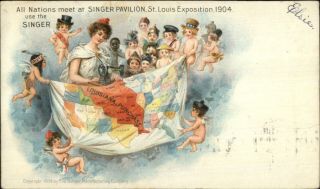 1904 St.  Louis Expo Lewis & Clark Singer Sewing Machine Advertising Pc