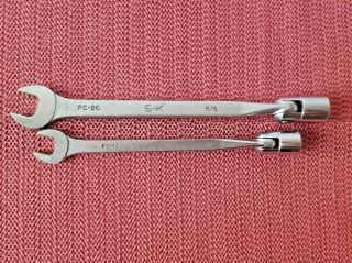 2 Vintage S - K Saltus Wrenches,  1/2 " No.  Fc - 20 & 5/8 " No.  Fc - 20 Forged In The Usa