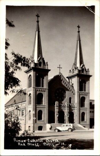 Rppc 1943.  Roman Catholic Church.  Red Bluff,  Ca.  Postcard Xz13