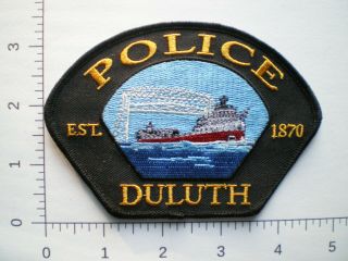 Mn Minnesota Duluth Police Patch - Ship Boat - Lift Bridge