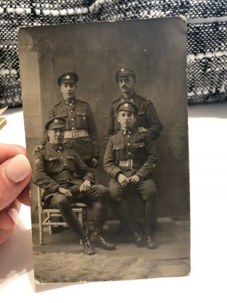 Antique Real Photo Postcard Of Soldiers Taken In Fosse Belgium
