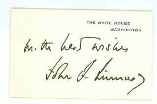 1961 - 63 Vintage President John F.  Kennedy White House Gift Enclosure Card