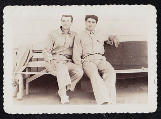 Vintage Antique Photograph Two Young Men Sitting On Bench - Gay Interest